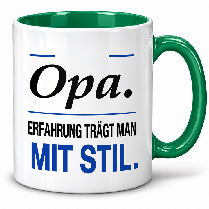 Opa-Tasse Erfahrung trägt man mit Stil – Grün