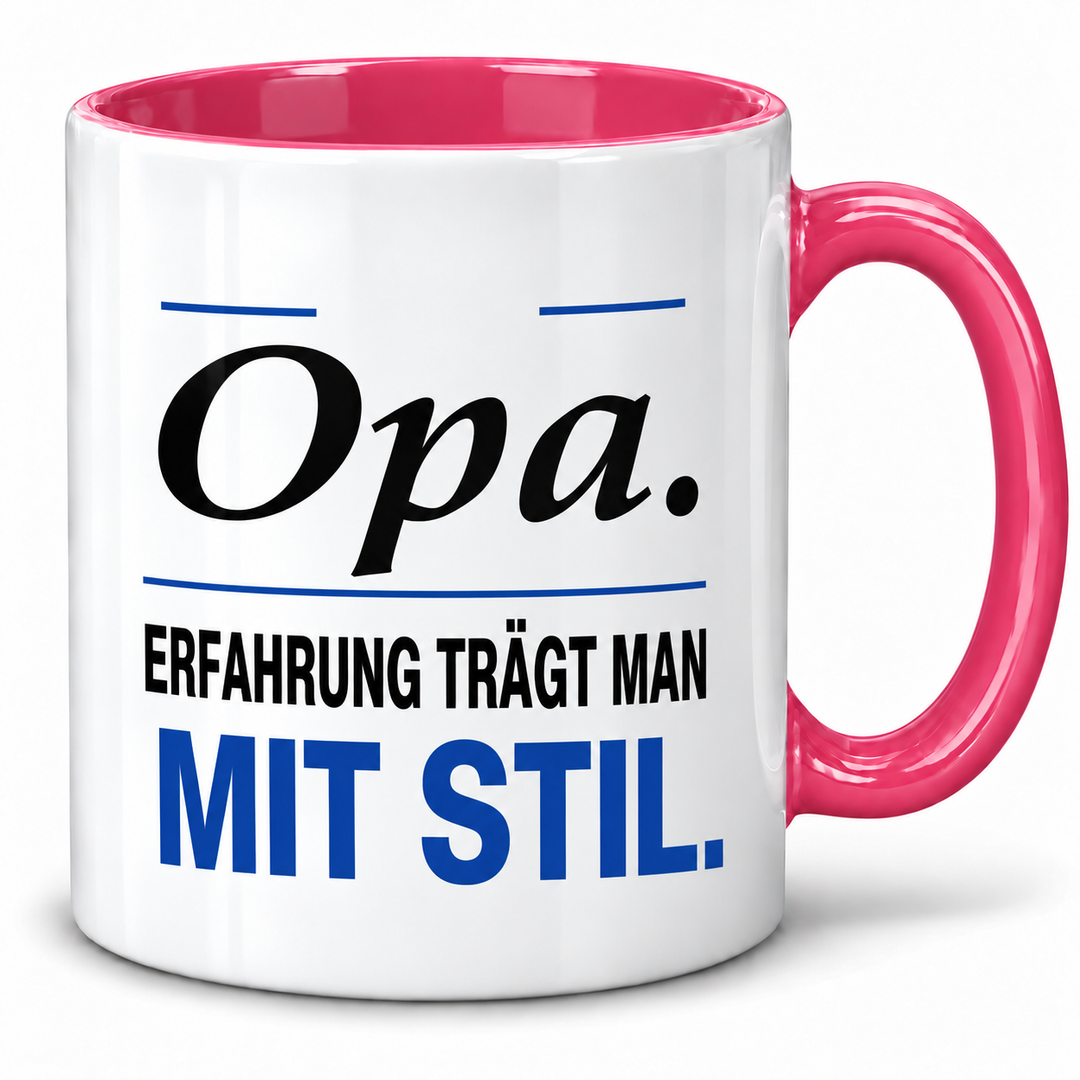 Opa-Tasse Erfahrung trägt man mit Stil – Rosa