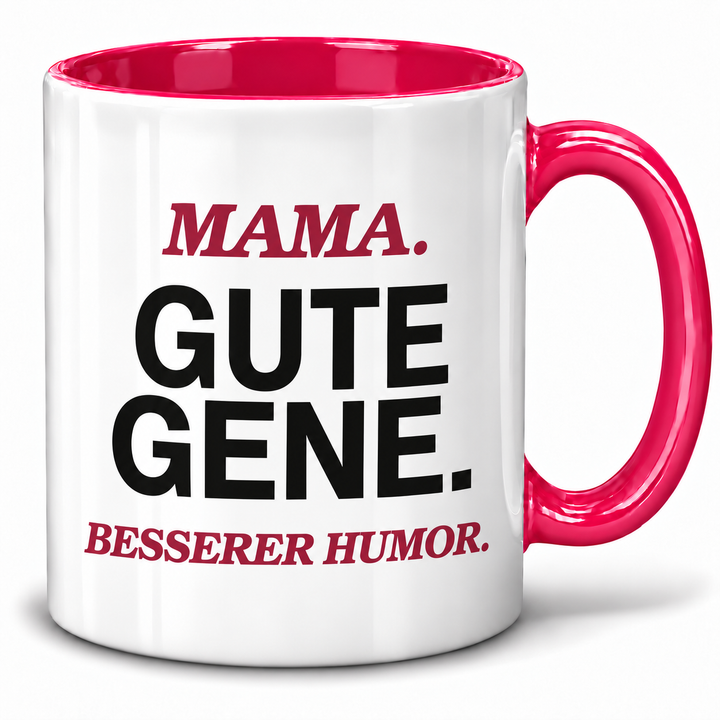 Mama-Tasse Gute Gene. Besserer Humor. – Rosa