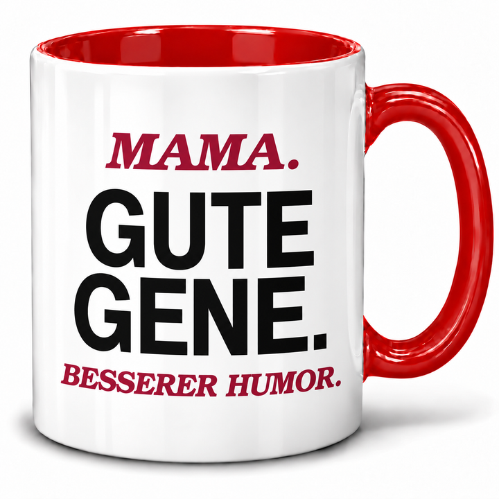 Mama-Tasse Gute Gene. Besserer Humor. – Rot