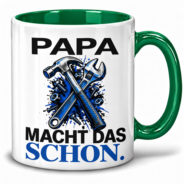 Papa-Tasse „Papa macht das schon“ – Grün