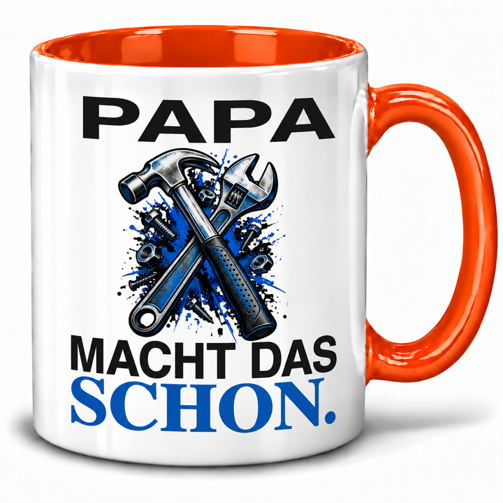 Papa-Tasse „Papa macht das schon“ – Orange
