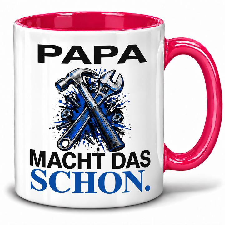 Papa-Tasse „Papa macht das schon“ – Rosa
