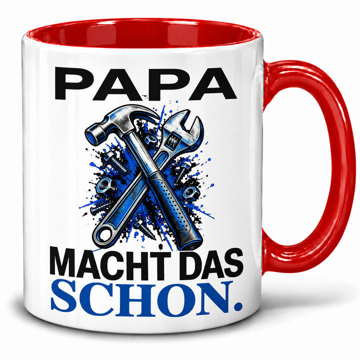Papa-Tasse „Papa macht das schon“ – Rot