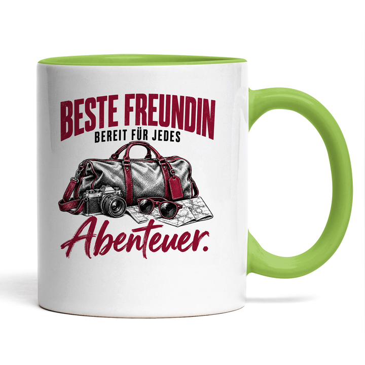 Beste-Freundin-Tasse Bereit für jedes Abenteuer – Grün