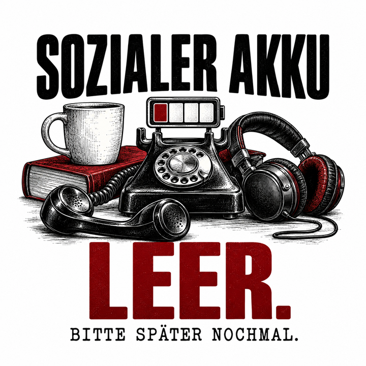 Druckmotiv Sozialer Akku leer