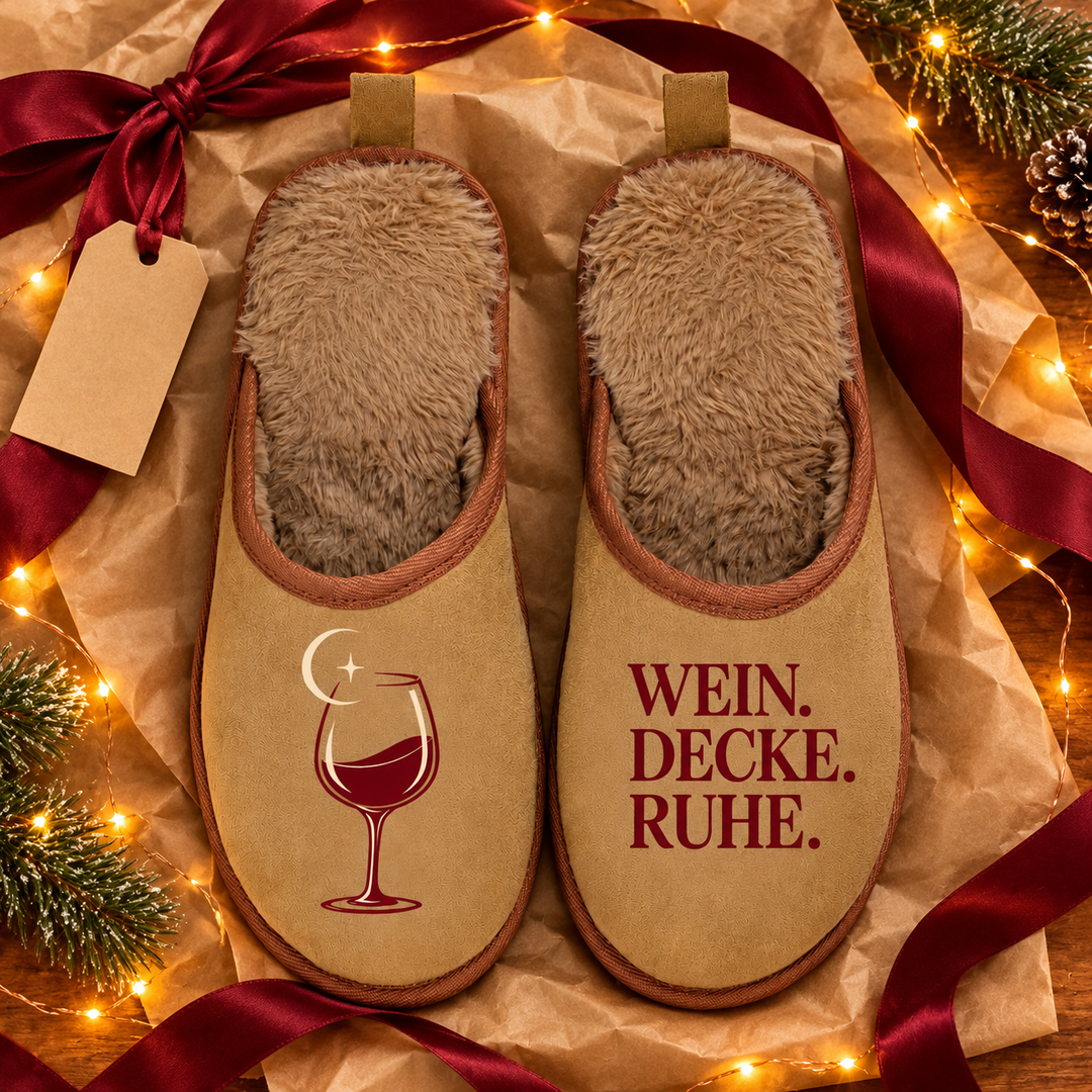Hausschuhe als Geschenk für Weinliebhaber
