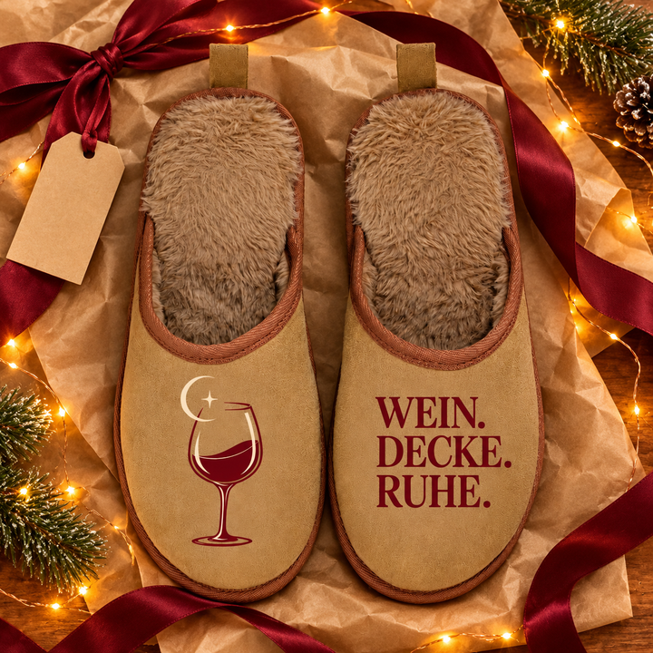 Hausschuhe als Geschenk für Weinliebhaber