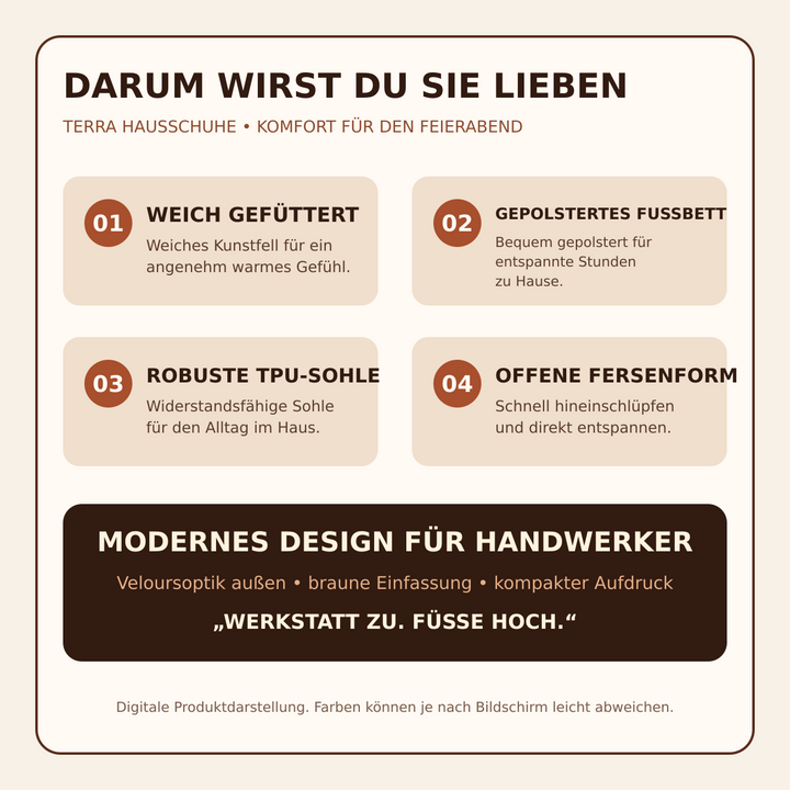 Vorteile der Terra Hausschuhe für Handwerker