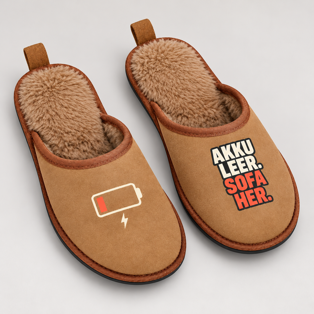 Hausschuhe Terra „Akku leer. Sofa her.“ – 02-angle