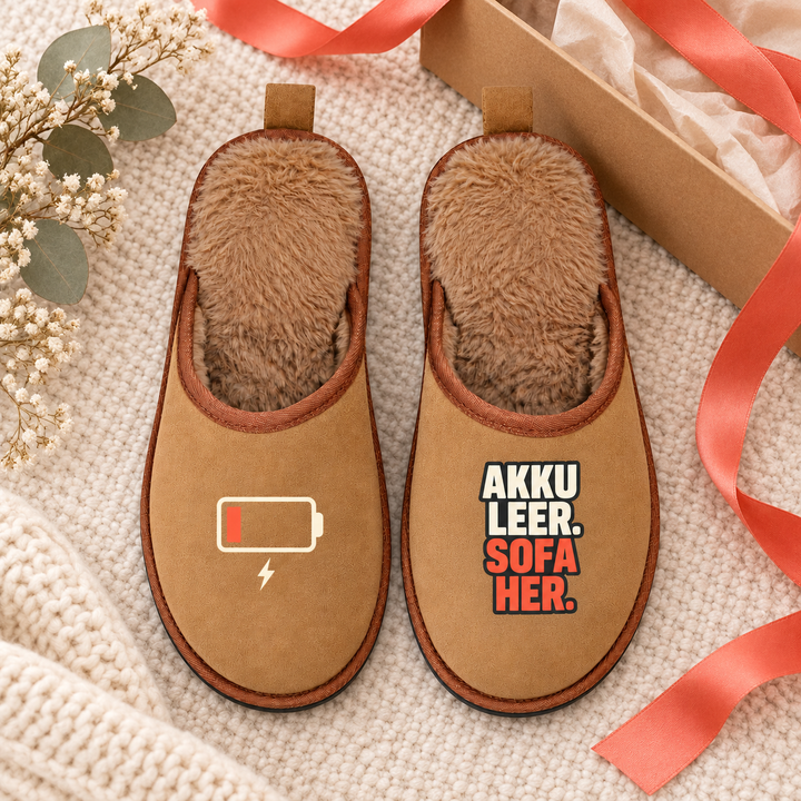 Hausschuhe Terra „Akku leer. Sofa her.“ – 04-gift