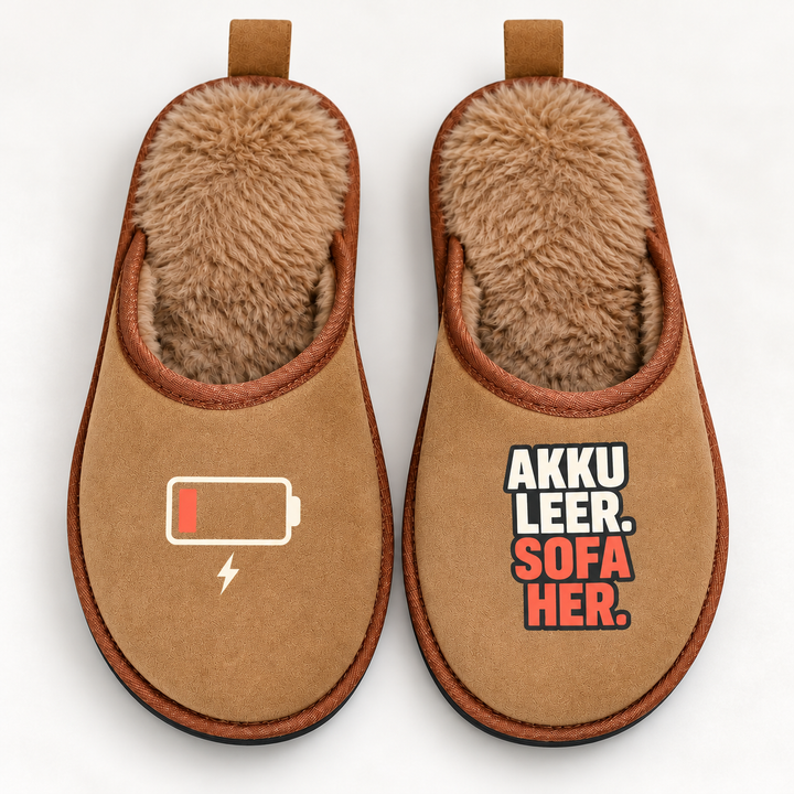 Hausschuhe Terra „Akku leer. Sofa her.“ – 05-detail