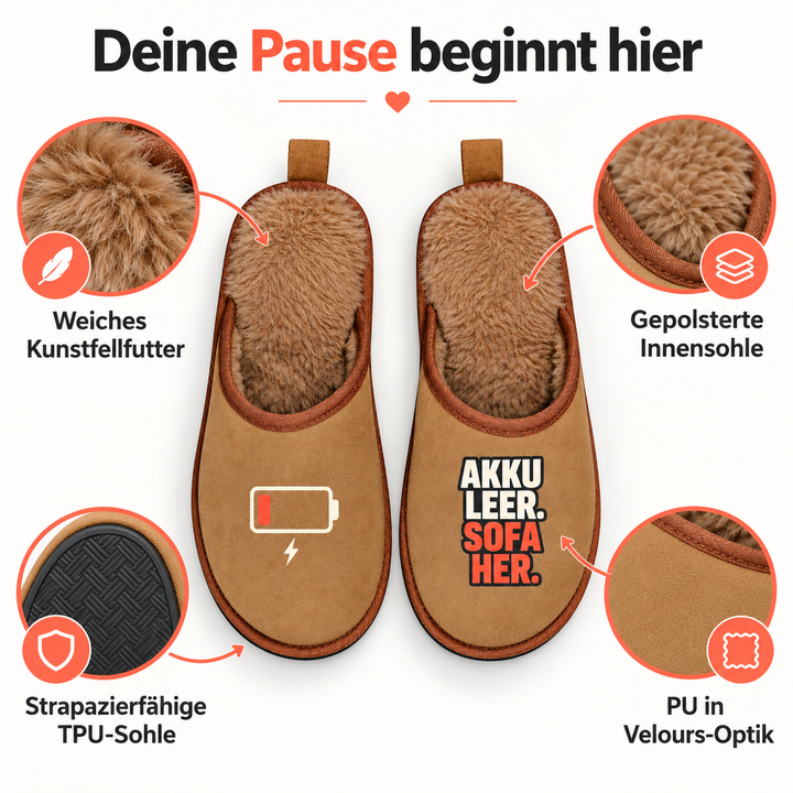 Hausschuhe Terra „Akku leer. Sofa her.“ – 06-benefits