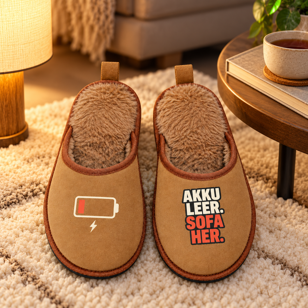 Hausschuhe Terra „Akku leer. Sofa her.“ – 08-relaxation