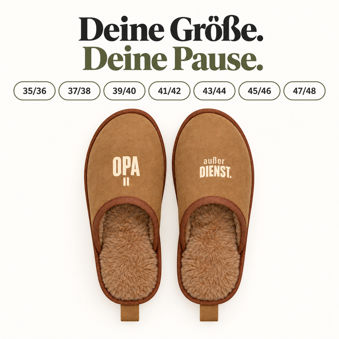 Hausschuhe für Opa in sieben Größen von 35/36 bis 47/48