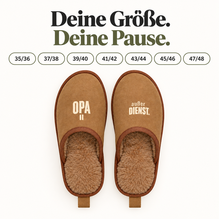 Hausschuhe für Opa in sieben Größen von 35/36 bis 47/48