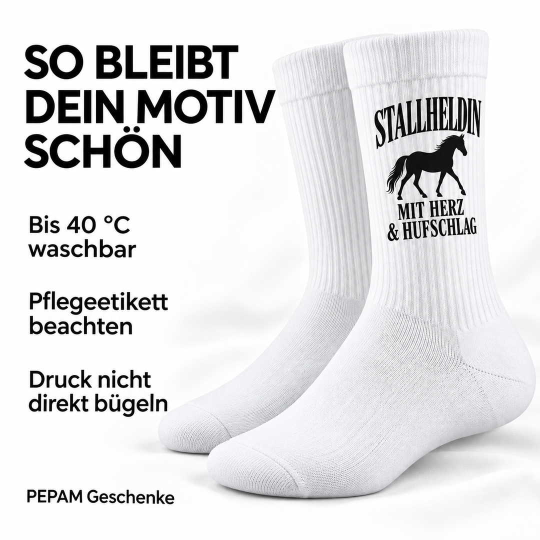 Pflegehinweise für Stallheldin-Socken