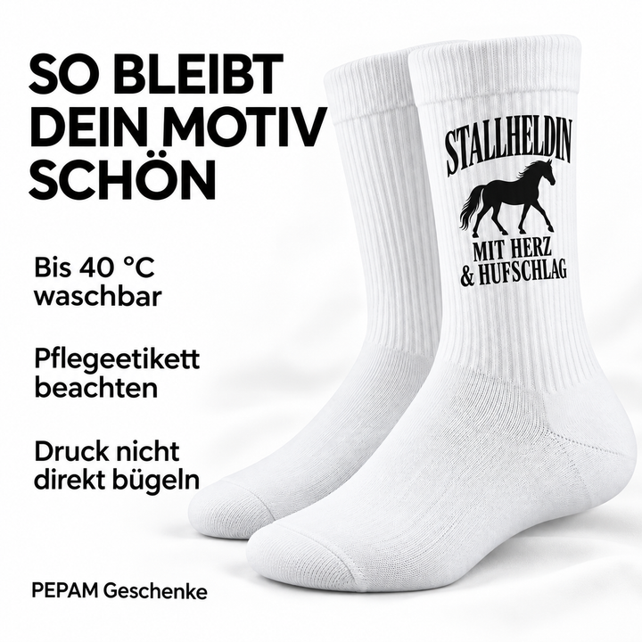 Pflegehinweise für Stallheldin-Socken