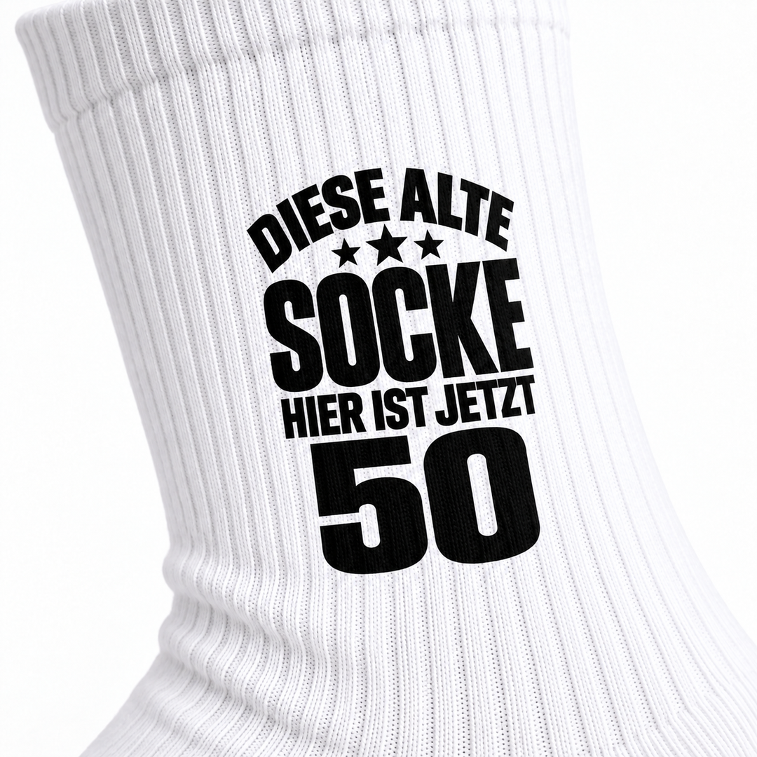 Geburtstagssocken 50 mit kompaktem Motiv – detail
