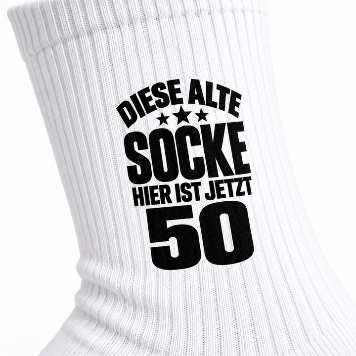 Geburtstagssocken 50 mit kompaktem Motiv – detail