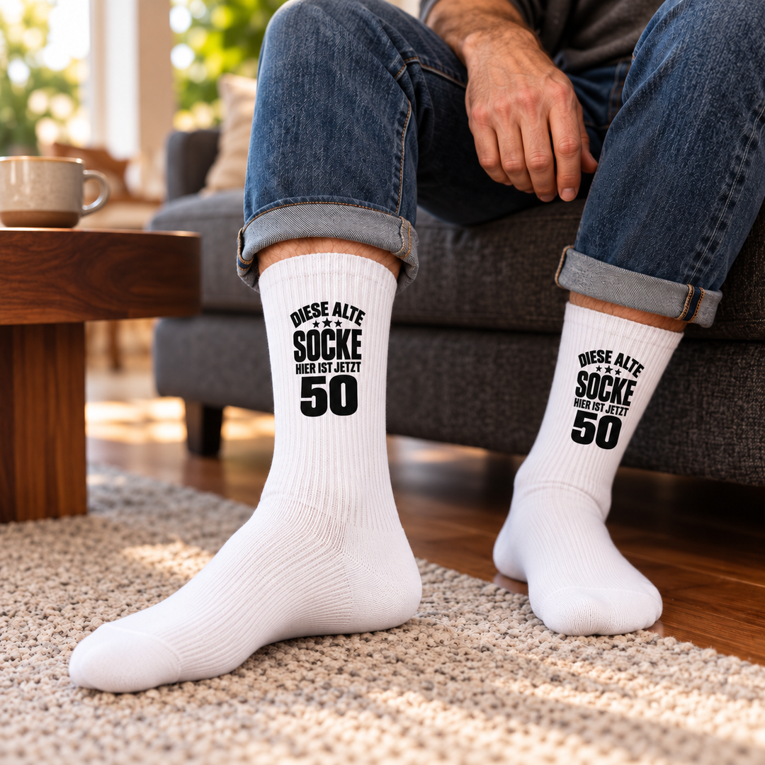Geburtstagssocken 50 mit kompaktem Motiv – lifestyle-herren
