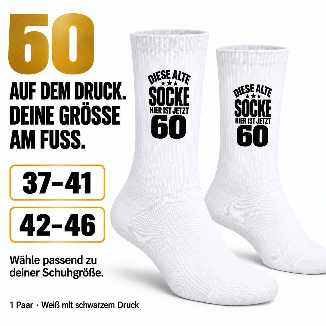 Socken zum 60. Geburtstag in Größen 37–41 und 42–46
