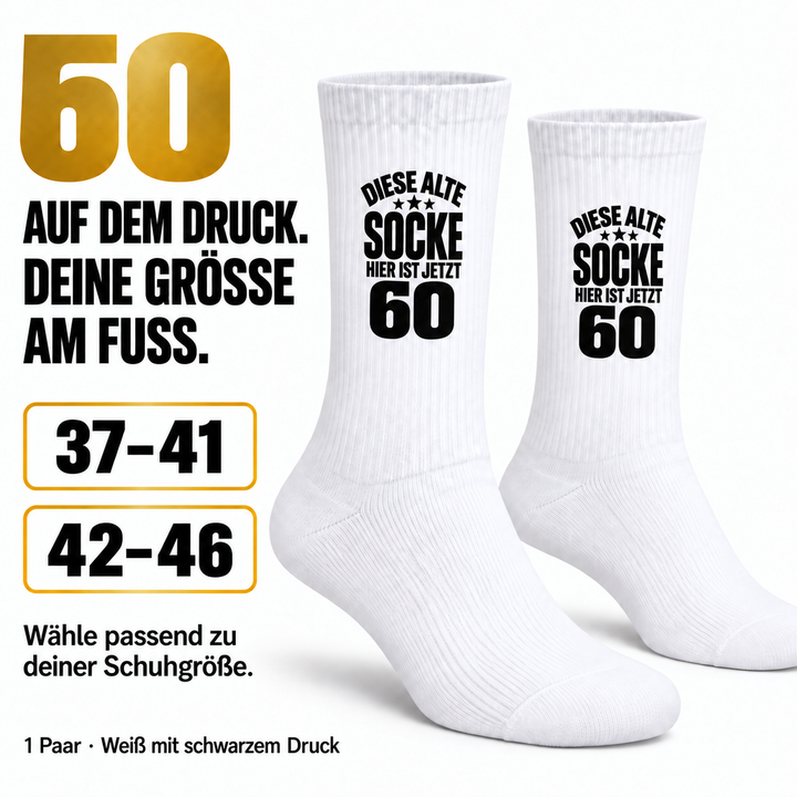Socken zum 60. Geburtstag in Größen 37–41 und 42–46