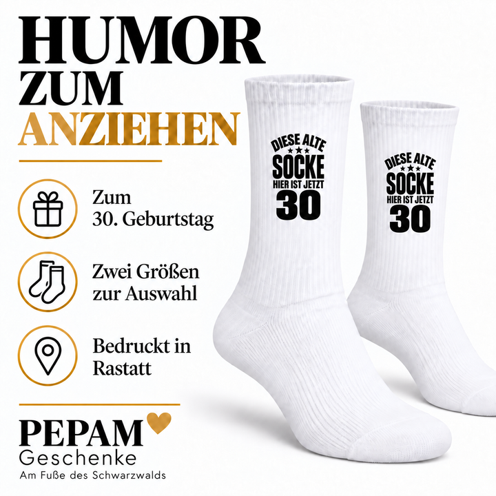 Geburtstagssocken mit Motivdruck aus Rastatt