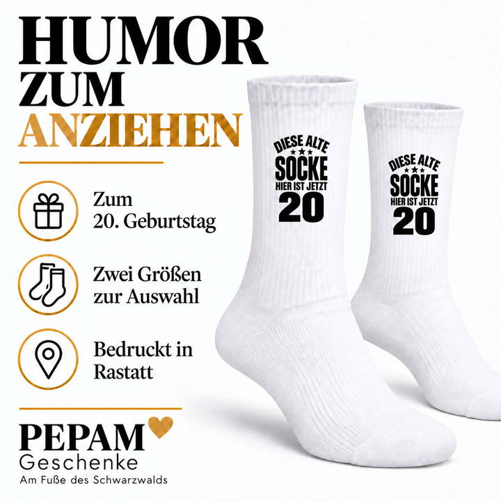Geburtstagssocken mit Motivdruck aus Rastatt