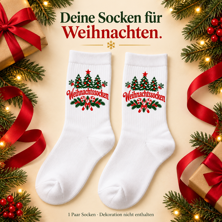 Weihnachtssocken als Weihnachtsgeschenk – Dekoration nicht enthalten