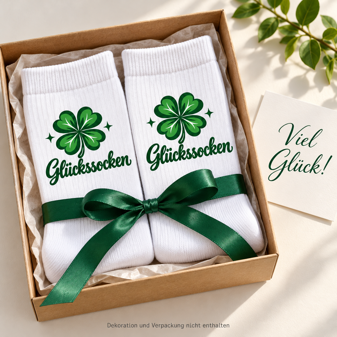 Glückssocken als Geschenk – Verpackung und Dekoration nicht enthalten