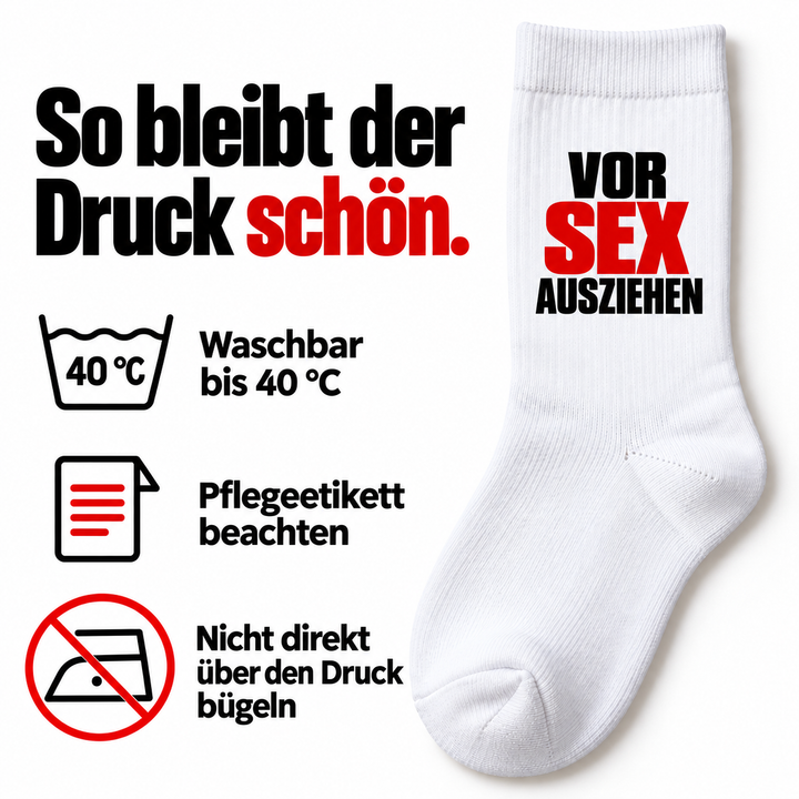 Pflegehinweise: waschbar bis 40 Grad, Druck nicht direkt bügeln