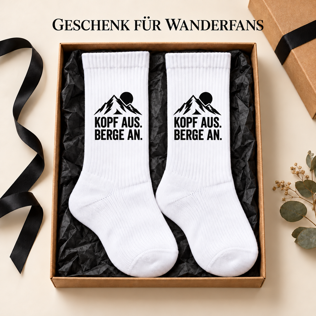 Kopf aus. Berge an. – Geschenkidee für Wanderfans; Verpackung nicht enthalten