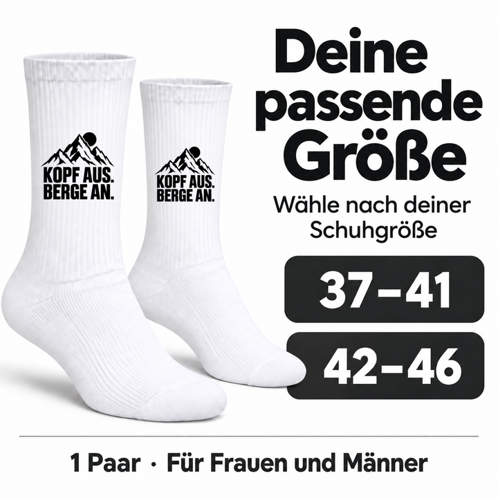 Kopf aus. Berge an. – Größen 37–41 und 42–46