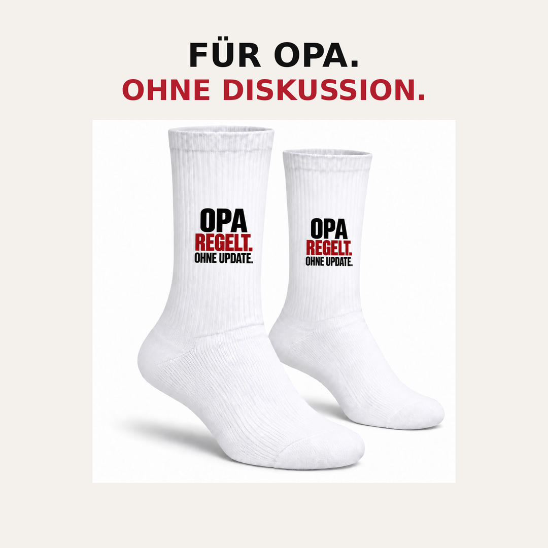Geschenkidee Opa regelt ohne Update Socken