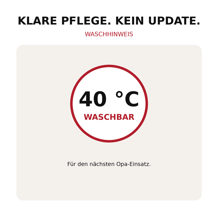 Pflegehinweis PEPAM Opa Socken waschbar bei 40 Grad