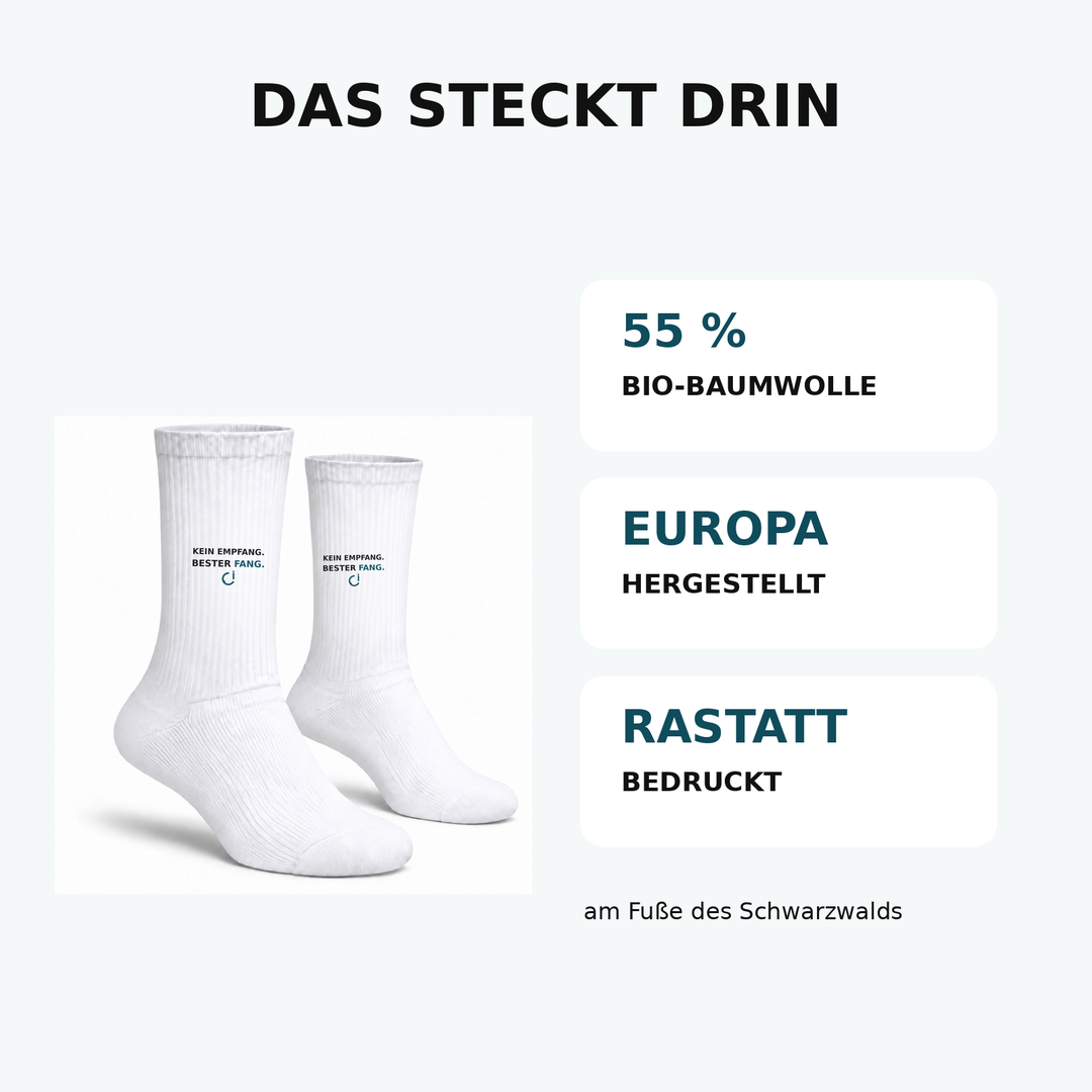 PEPAM Anglersocken mit 55 Prozent Bio-Baumwolle und Druck in Rastatt