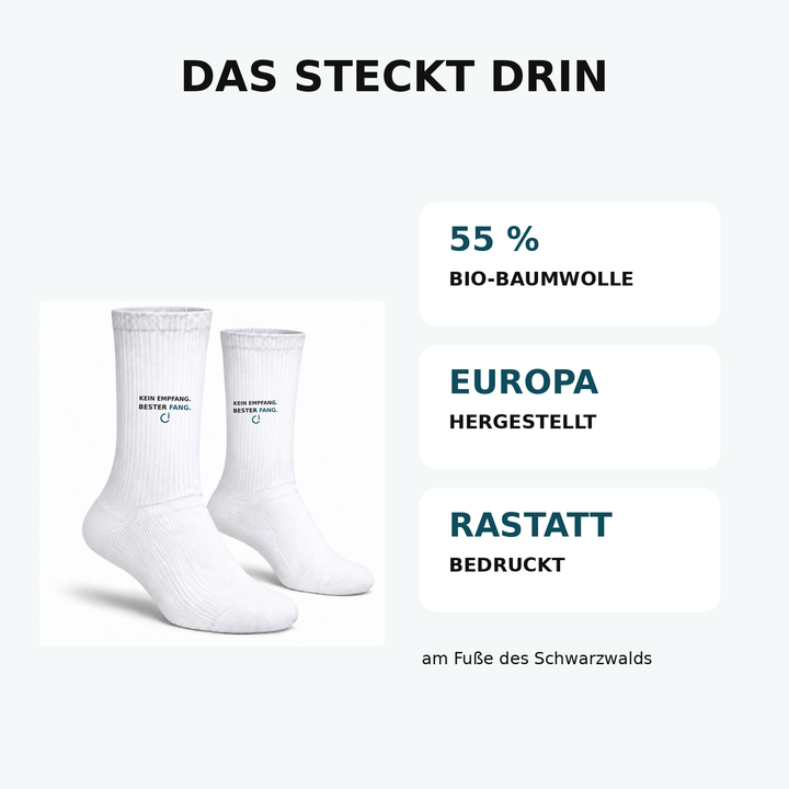 PEPAM Anglersocken mit 55 Prozent Bio-Baumwolle und Druck in Rastatt