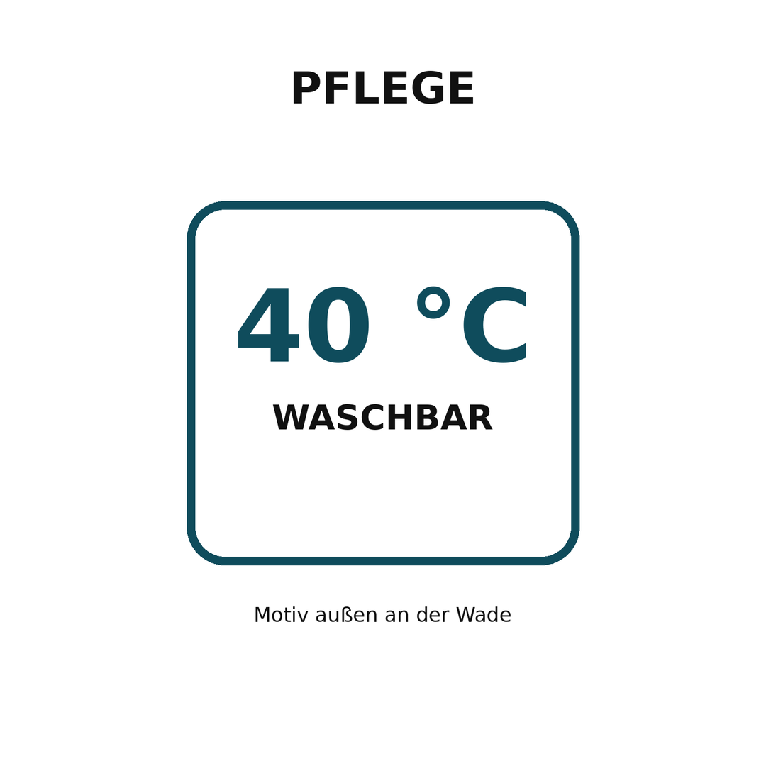 Pflegehinweis für PEPAM Anglersocken waschbar bei 40 Grad