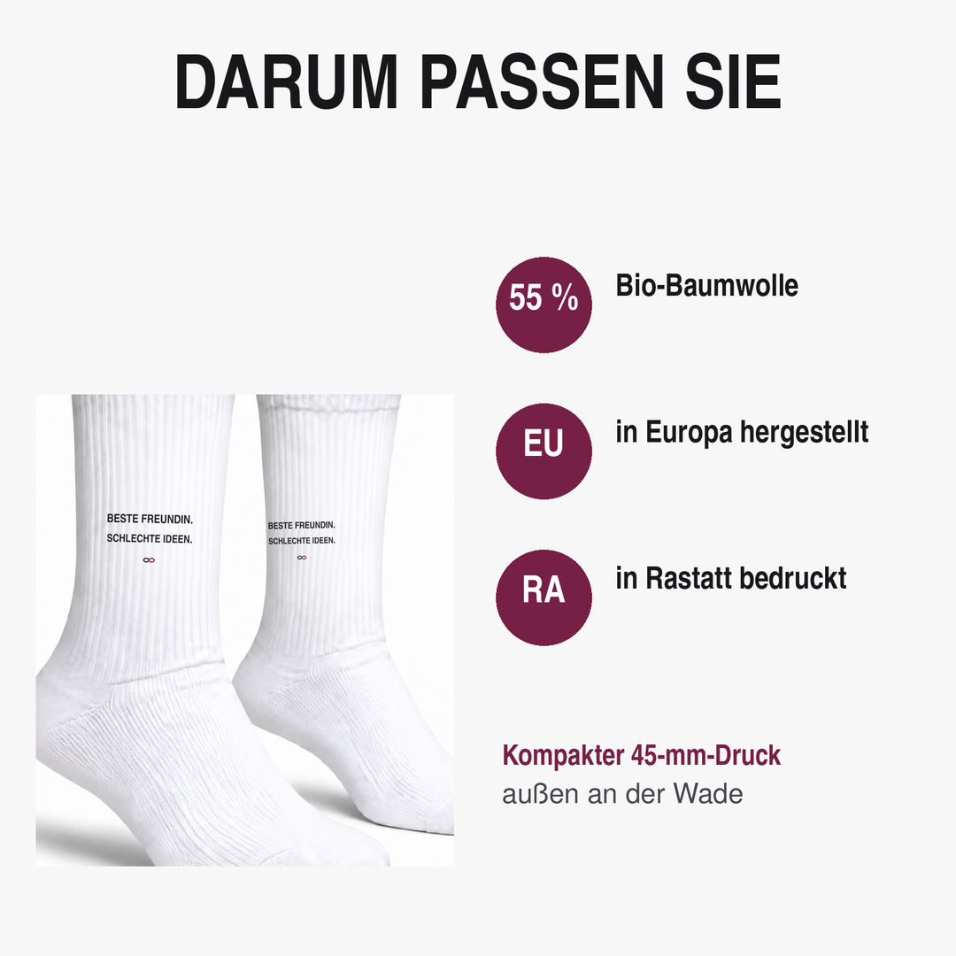 PEPAM Socken mit 55 Prozent Bio-Baumwolle und Druck in Rastatt