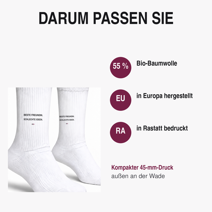 PEPAM Socken mit 55 Prozent Bio-Baumwolle und Druck in Rastatt