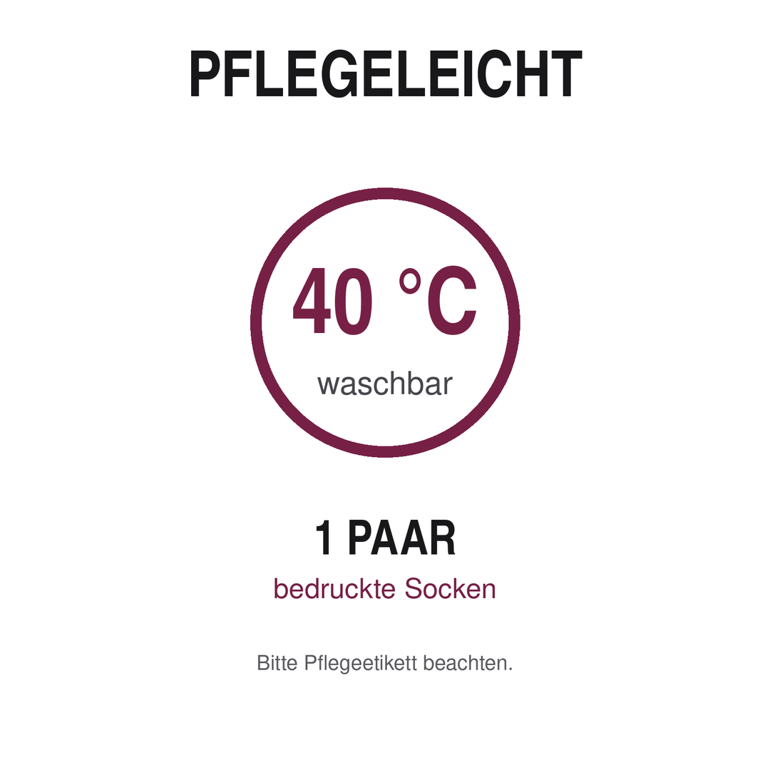 Pflegehinweis für PEPAM Beste-Freundin-Socken waschbar bei 40 Grad