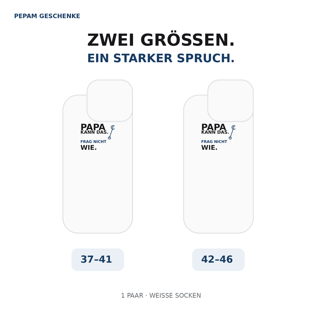 Papa-Socken erhältlich in den Größen 37-41 und 42-46