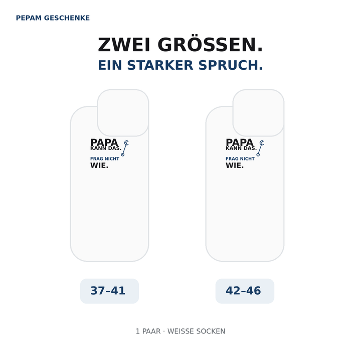 Papa-Socken erhältlich in den Größen 37-41 und 42-46