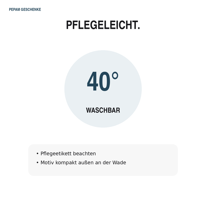 Pflegehinweis für Handwerker-Socken: waschbar bei 40 Grad Celsius