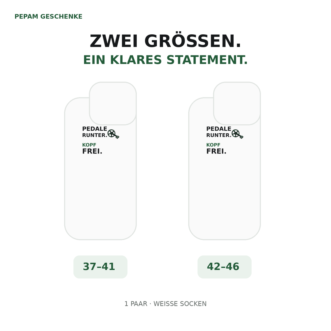 Radfahrer-Socken erhältlich in den Größen 37-41 und 42-46