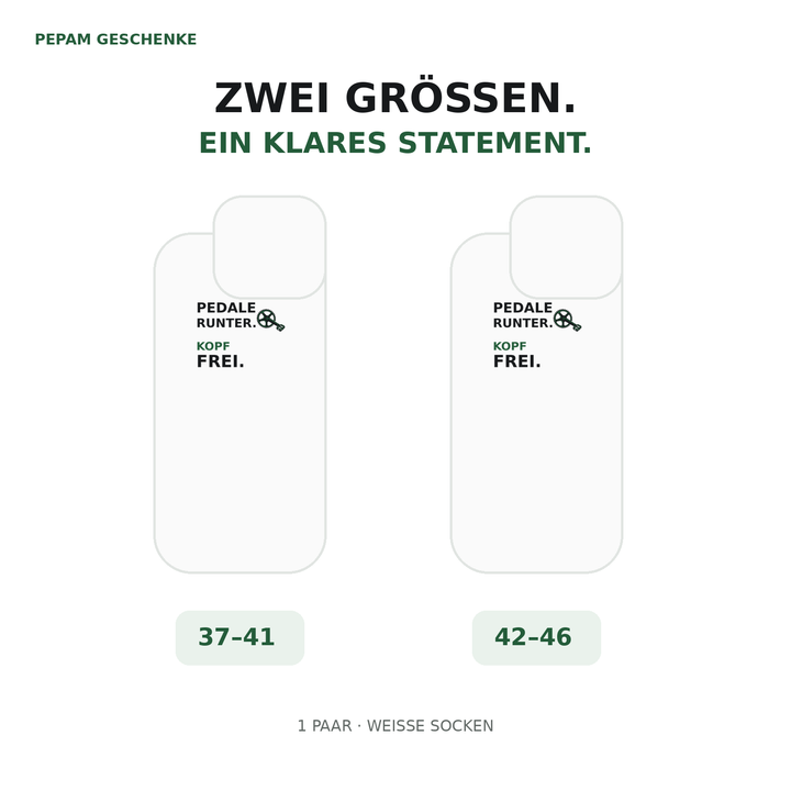 Radfahrer-Socken erhältlich in den Größen 37-41 und 42-46