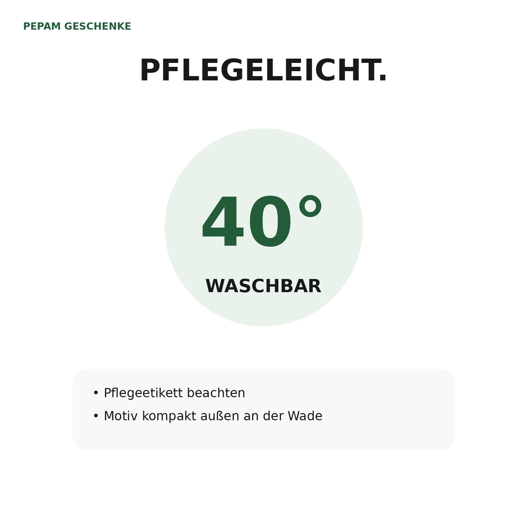 Pflegehinweis für Radfahrer-Socken: waschbar bei 40 Grad Celsius