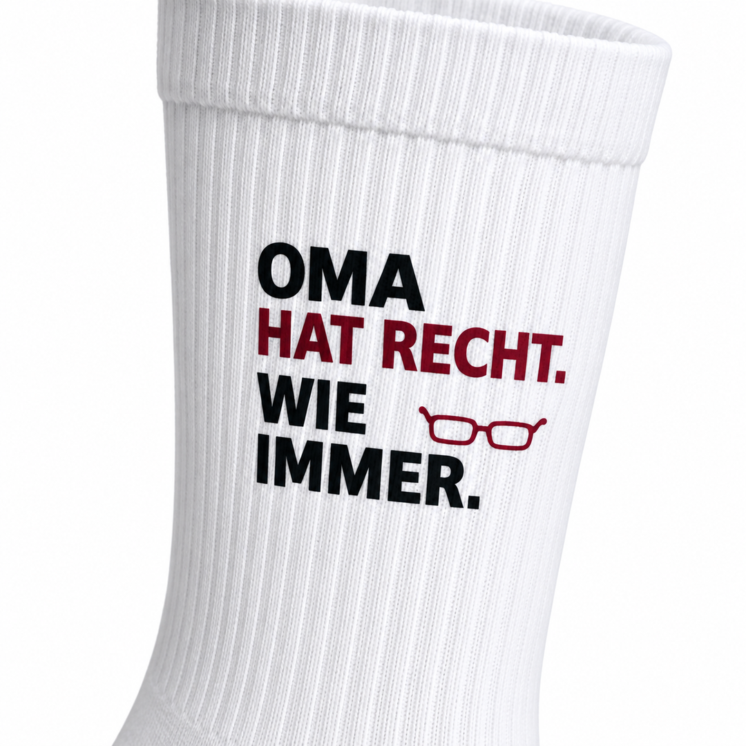 Oma hat recht. Wie immer. – Detail des aufgedruckten Motivs
