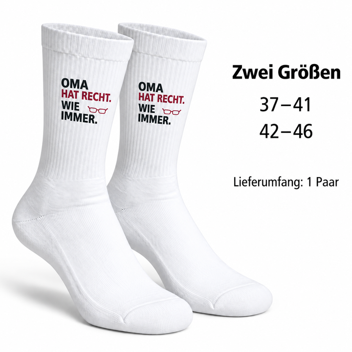 Oma hat recht. Wie immer. – Größen 37–41 und 42–46